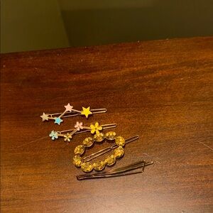 Colorful Star and Flower Hair Clips Set